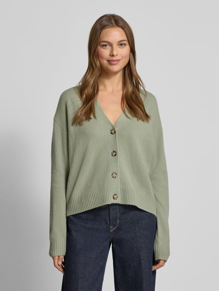Christian Berg Woman Regular fit gebreid jack van pure wol Lindegroen - 4