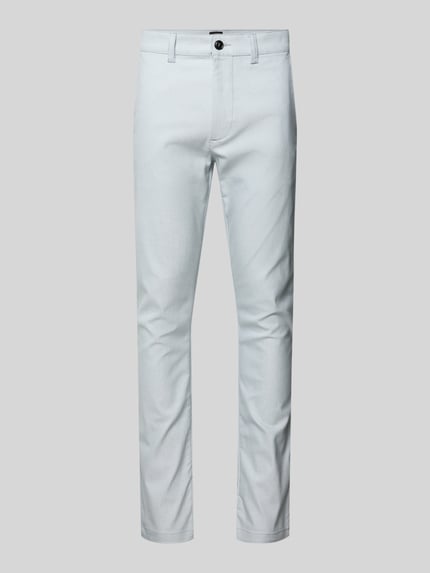 BOSS Orange Slim Fit Chino aus Baumwoll-Mix mit Leinen und Viskose-Anteil Hellblau 2