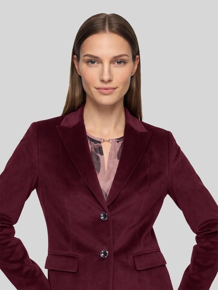 Betty Barclay Regular Fit Longline Blazer mit Zierknöpfen Bordeaux 3