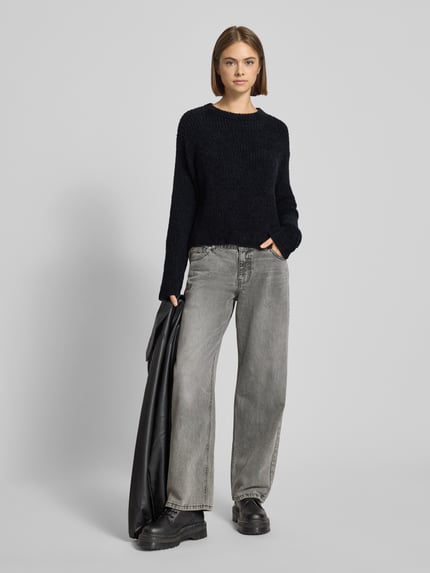 REVIEW Gebreide pullover met structuurmotief Zwart - 1