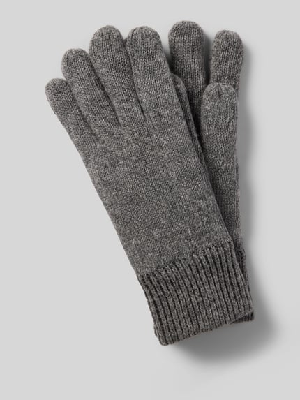 Barbour Handschuhe aus Woll-Mix mit Rippbündchen Dunkelblau 1