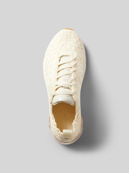 Tory Burch Sneakersy z fakturowanym wzorem Écru 4