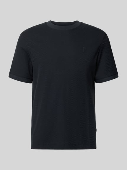Produktfoto, Regular Fit T-Shirt mit Strukturmuster Modell 'Tangur' von JOOP! COLLECTION, reine Baumwolle, kolor czarny