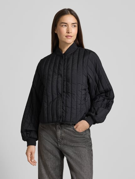 Rains Gewatteerd jack met knoopsluiting, model 'Banja Liner' Zwart - 4