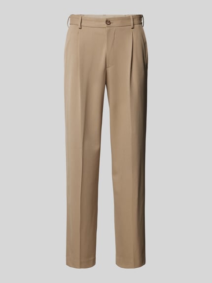 Loose Fit Bundfaltenhose mit Viskose-Anteil Modell '220-LOOSE' Shop The Look MANNEQUINE