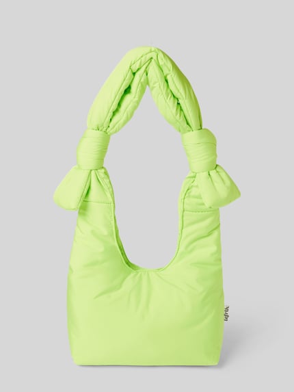Lefrik Handtasche mit Knotendetails Modell 'BIWA' Neon Gruen 2