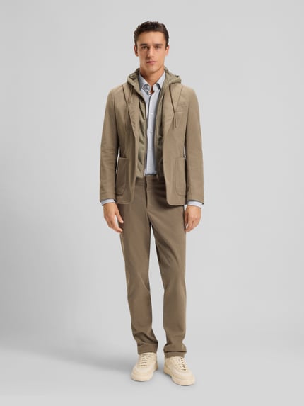 BOSS Slim fit zakelijk overhemd met kentkraag, model 'HANK' Hazelnoot - 1
