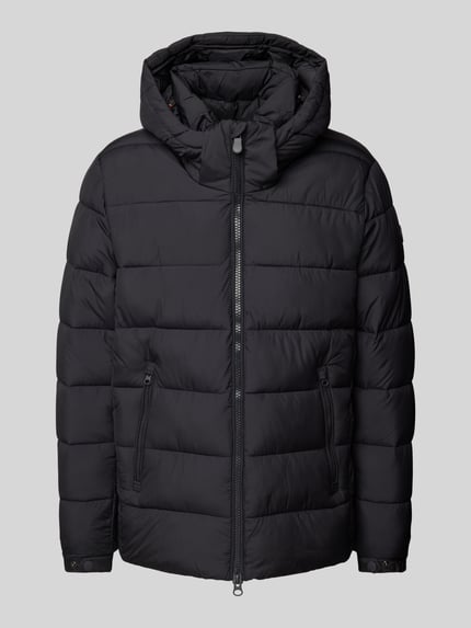 Save The Duck Gewatteerd jack met labeldetail, model 'BORIS’ Marineblauw - 2