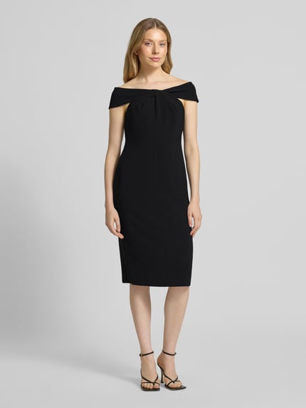 Lauren Ralph Lauren Knielanges Cocktailkleid mit Knotendetail Modell 'TAKOTA' Black 4
