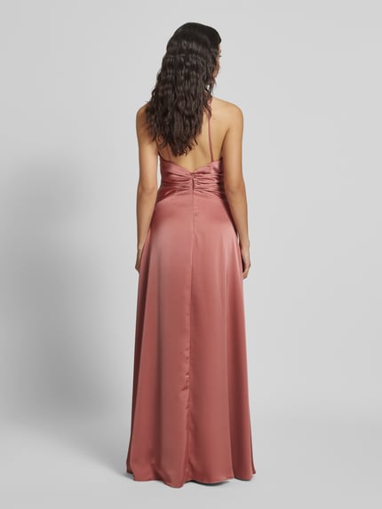 LUXUAR FASHION Sukienka wieczorowa z satyny z wycięciem Brudnoróżowy 5