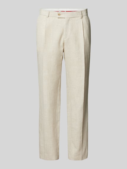 CG – CLUB of GENTS Regular Fit Anzughose mit Leinen-Anteil Modell 'Peter' Beige 2