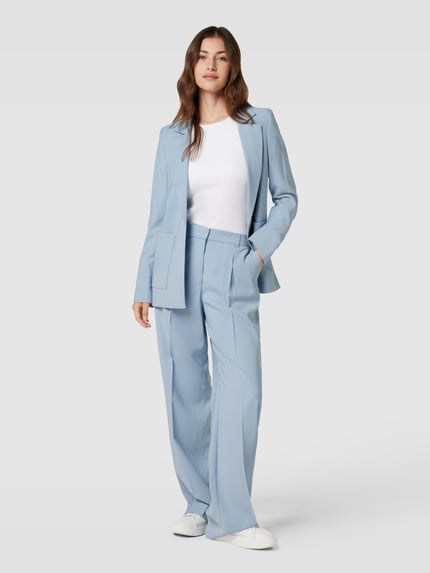 Christian Berg Woman Selection Stoffhose aus Viskose-Mix mit Bügelfalten Rauchblau 1