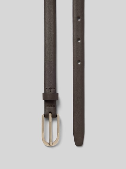 Produktfoto, Gürtel aus echtem Rindsleder Modell 'Savage' von Weinmann, Damen Gürtel, schmale Passform, Dornschließe, Breite 2 cm, glatte dunkelbraune Oberfläche