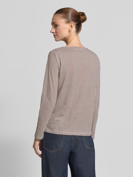 Tom Tailor Regular Fit Langarmshirt aus reiner Baumwolle Dunkelbraun 5