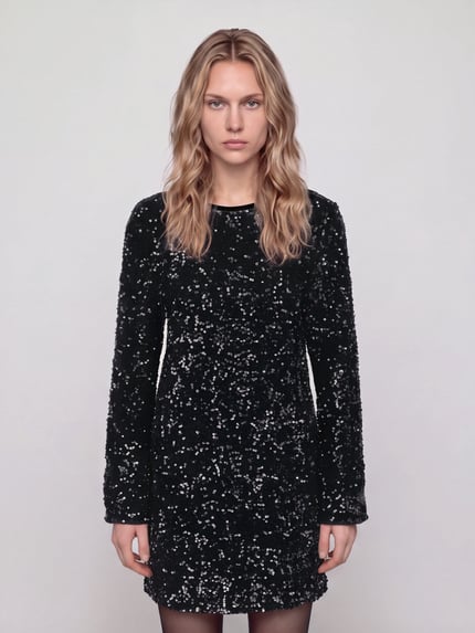 ONLY Paillettenkleid mit tiefem Rückenausschnitt Black 4