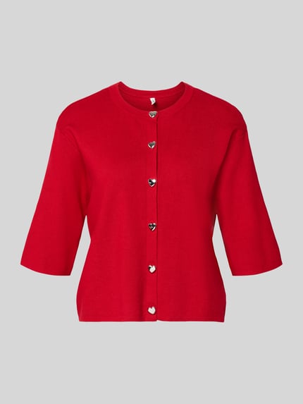 Produktfoto, Regular Fit Strickjacke aus Viskose-Mix Modell 'MAISIE' von ONLY, jednolity kolor, ozdobne guziki, drobny splot, krój regular fit