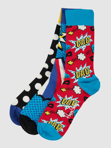 Happy Socks Socken mit Stretch-Anteil im 3er-Pack Rot 1