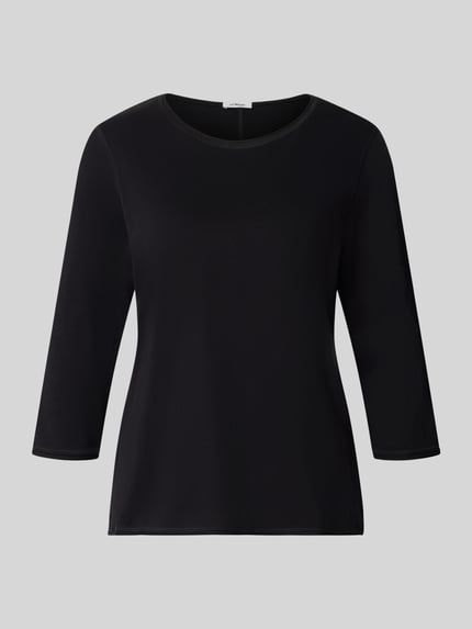 Produktfoto, zwart Regular Fit 3/4-shirt uit zuivere katoen van s.Oliver RED LABEL op effen grijze achtergrond