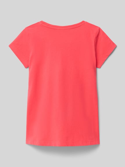 Productfoto, A-lijn T-shirt uit puur katoen van s.Oliver RED LABEL, effen rood, korte mouw, jersey structuur, ronde hals, kindermaat