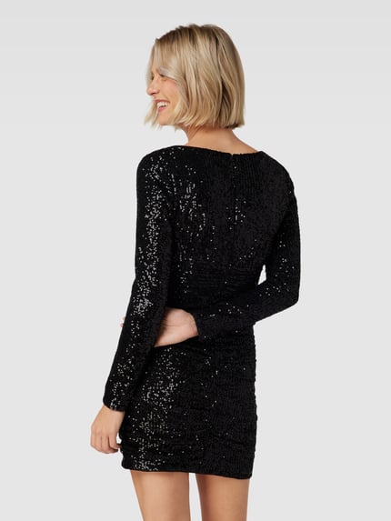 Jake*s Cocktail Cocktailkleid mit Paillettenbesatz und V-Ausschnitt Black 5