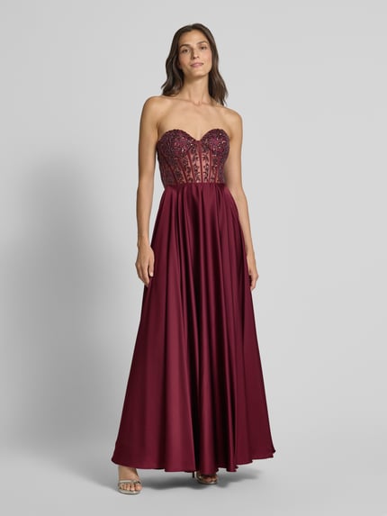 Laona Abendkleid mit Pailletten und Perlen Bordeaux 4