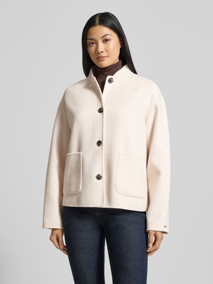Tommy Hilfiger Regular fit Bomberjack van wolmix Wit - 4