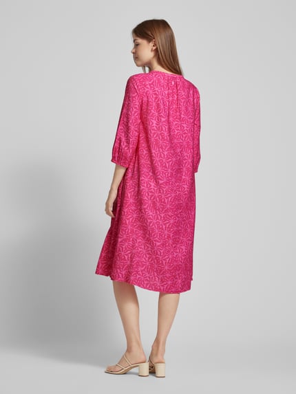 LIEBLINGSSTÜCK Midi-jurk met druppelvormige hals, model 'Erita' Felroze - 5