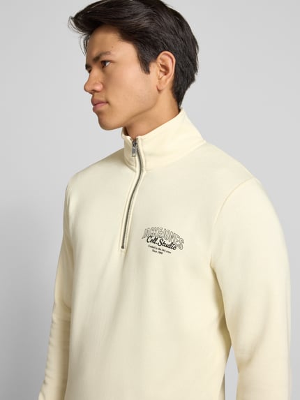 JACK & JONES Sweatshirt met opstaande kraag, model 'AKOTO' Offwhite - 3