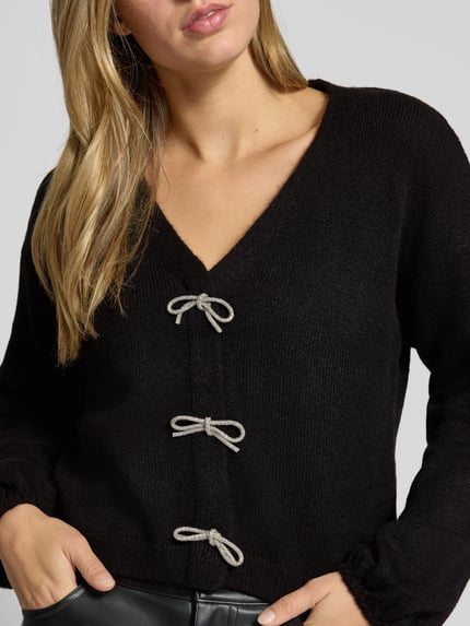 ONLY Strickjacke mit dekorativen Schleifen Black 3