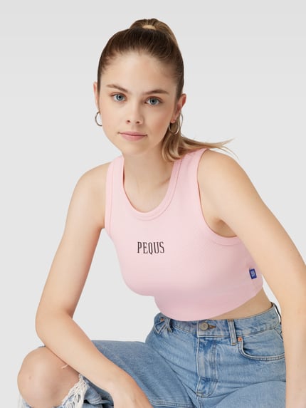 PEQUS Crop Top mit Label-Print Rosa 3