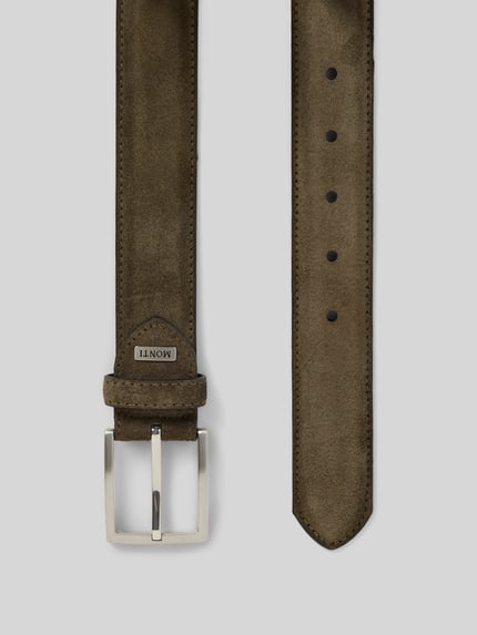 MONTI leren riem met doornsluiting model 'MONTREAL' Olijfgroen - 3