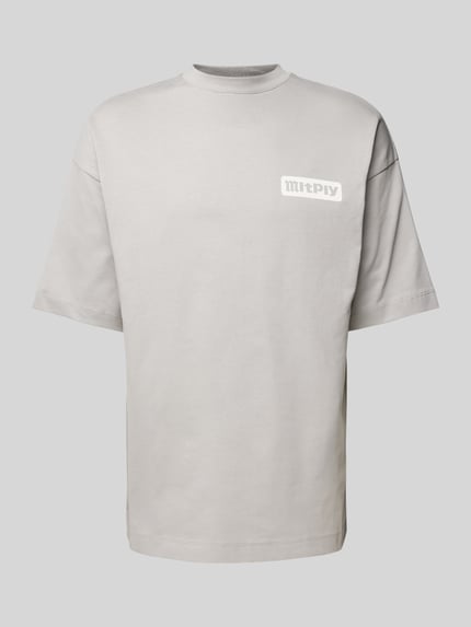 Multiply Apparel Oversized T-Shirt mit Label-Print Hellgrau 2
