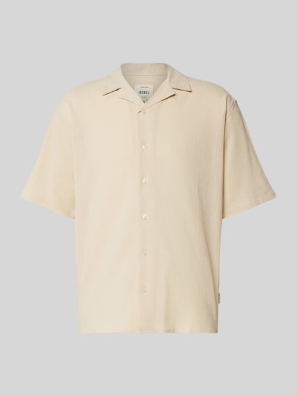 Redefined Rebel Regular fit vrijetijdsoverhemd met structuurmotief, model 'FELIX' Beige - 2