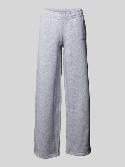 REVIEW Regular Fit Sweathose mit Logo-Print Hellgrau Melange 1