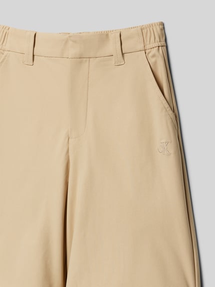 Calvin Klein Jeans Loose Fit Hose mit gelegten Falten Sand 2