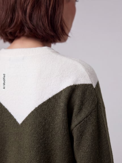VERO MODA sweter krój regular fit z dodatkiem wełny model 'PLAZA' Ciemnozielony 3