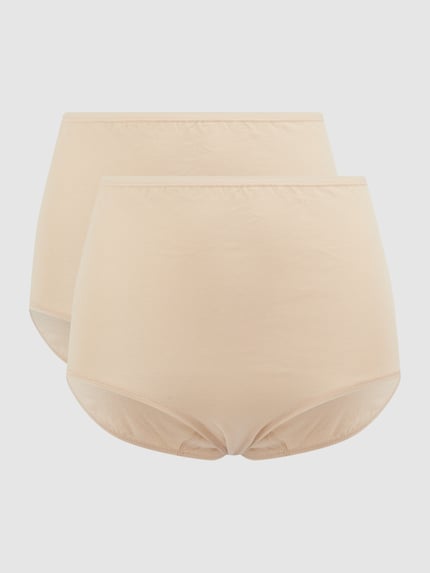 Produktfoto, Slip mit elastischem Bund van Schiesser in beige, katoenen-elastaan mix, nauwsluitend model, gladde textuur.