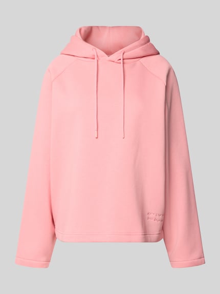 Produktfoto, Hoodie mit Kapuze von Smith and Soul in Rosa, lockerer Schnitt aus Baumwoll-Mix, Tunnelzug, Statement-Stitching, strukturierte Oberfläche