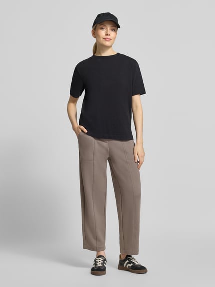 OPUS Regular Fit Sweathose mit Teilungsnähten Taupe 1
