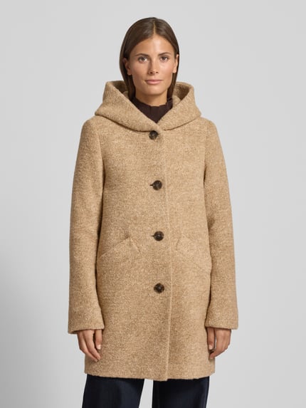 FUCHS SCHMITT Płaszcz o kroju regular fit z domieszką wełny dziewiczej Camel melanż 4