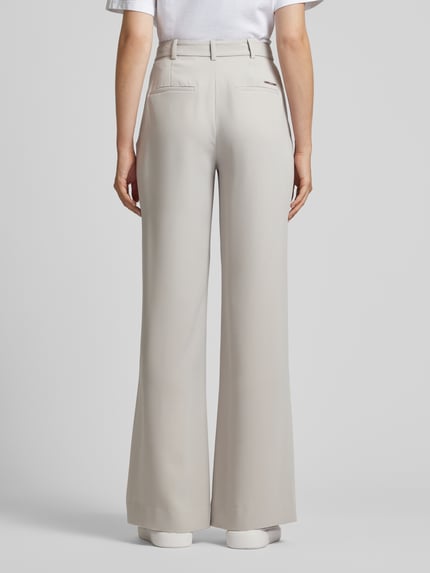 Calvin Klein Womenswear Wide leg stoffen broek met riemlussen Lichtgrijs - 5