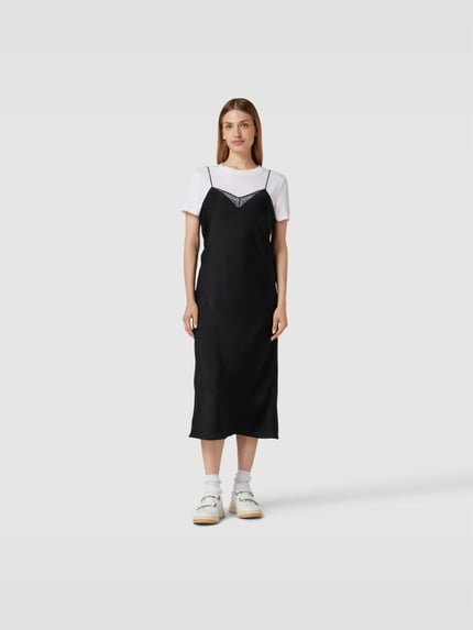 ba&sh Midikleid mit floraler Spitze Black 4