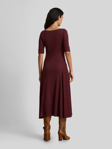 Lauren Ralph Lauren Sukienka midi z mieszanki bawełny Bordowy 5