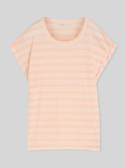 Tom Tailor Denim T-shirt z mieszanki wiskozy, krój regular fit Morelowy 2