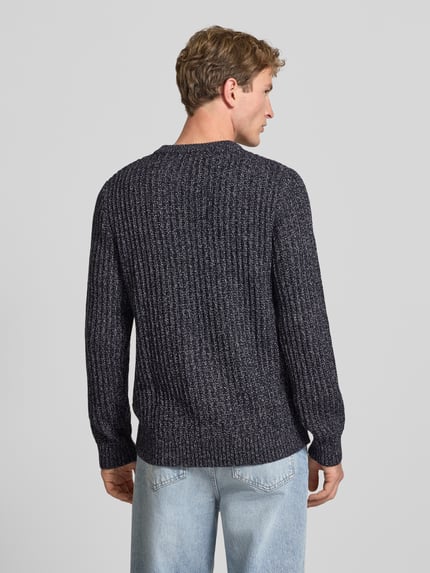 JACK & JONES Regular Fit Strickpullover aus Baumwoll-Mix Modell 'AXON' Dunkelblau 5