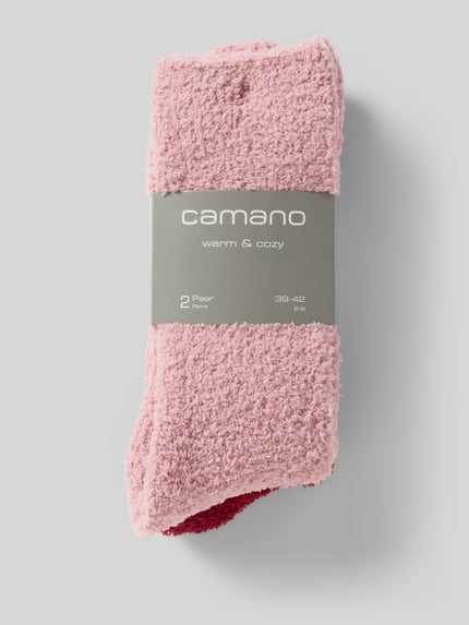 camano Socken mit elastischem Bund Modell 'Socks cosy sustainable' im 2er-Pack Hellrosa 3