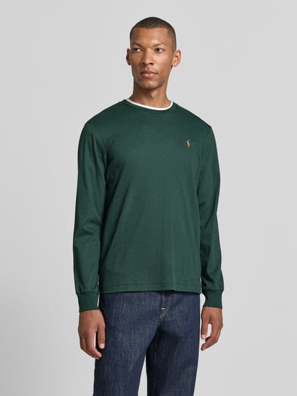 Polo Ralph Lauren bluzka z długim rękawem o kroju regular fit z czystej bawełny model 'PIMA' Ciemnozielony 4