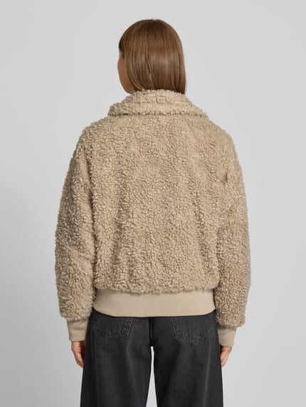 Mazine Teddyjack met opstaande kraag en ritssluiting Beige - 5