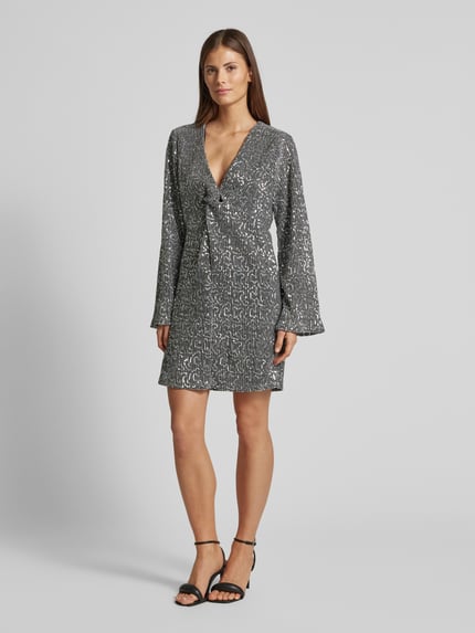 VILA Minikleid mit Paillettenbesatz Modell 'SANADU' Silber 1