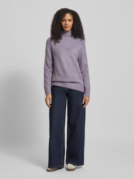Jake*s Casual Strickpullover mit Stehkragen Lavender 1